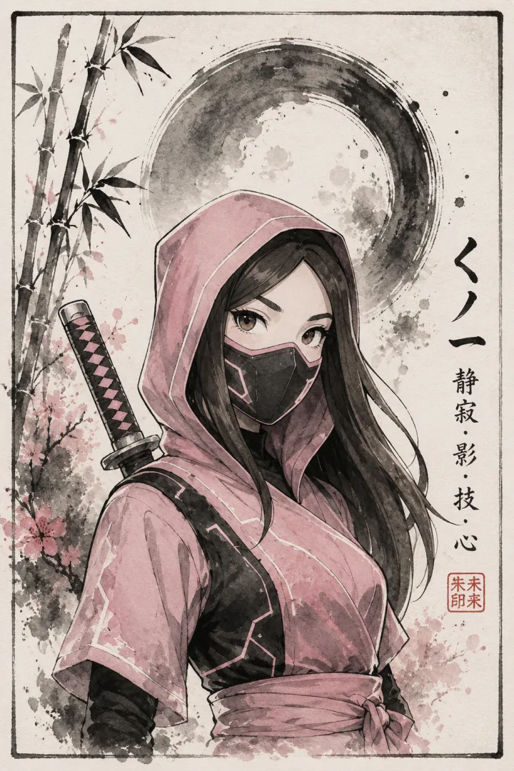 Ilustración ninja de Laura